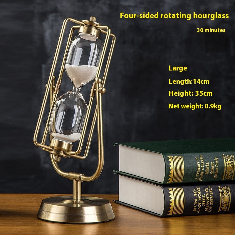 Modern Wooden Hourglass Timer – 15-Minute Decorative Sand Clock - Brightside Desk Co.