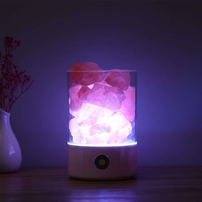 USB Crystal Salt Lamp – LED Ambient Light & Air Purifier - Brightside Desk Co.