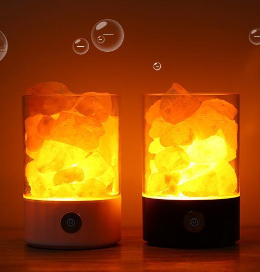 USB Crystal Salt Lamp – LED Ambient Light & Air Purifier - Brightside Desk Co.