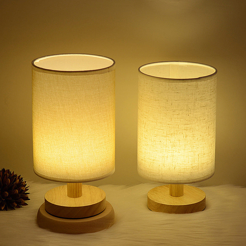 Wooden Desk Lamp with Fabric Shade – Study & Home Lighting - Brightside Desk Co.