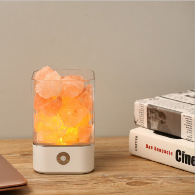 USB Crystal Salt Lamp – LED Ambient Light & Air Purifier - Brightside Desk Co.