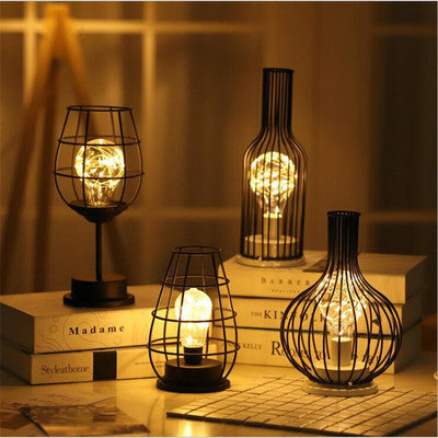 Artistic Hollow Table Lamp – Iron Decor Light - Brightside Desk Co.