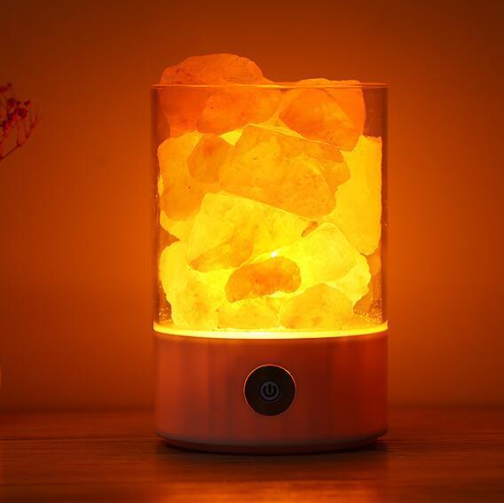 USB Crystal Salt Lamp – LED Ambient Light & Air Purifier - Brightside Desk Co.