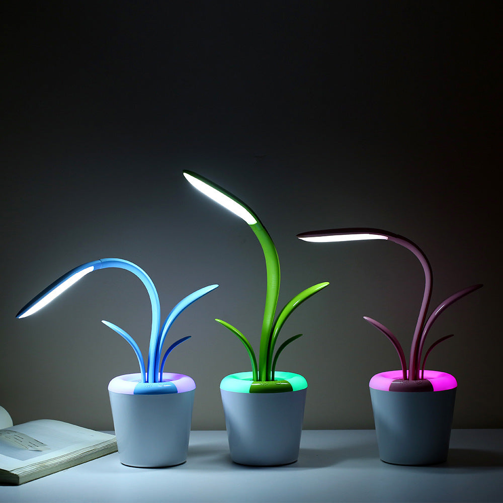 Plant Shaped LED Desk Lamp – Rechargeable, Eye-Friendly & Touch Control - Brightside Desk Co.
