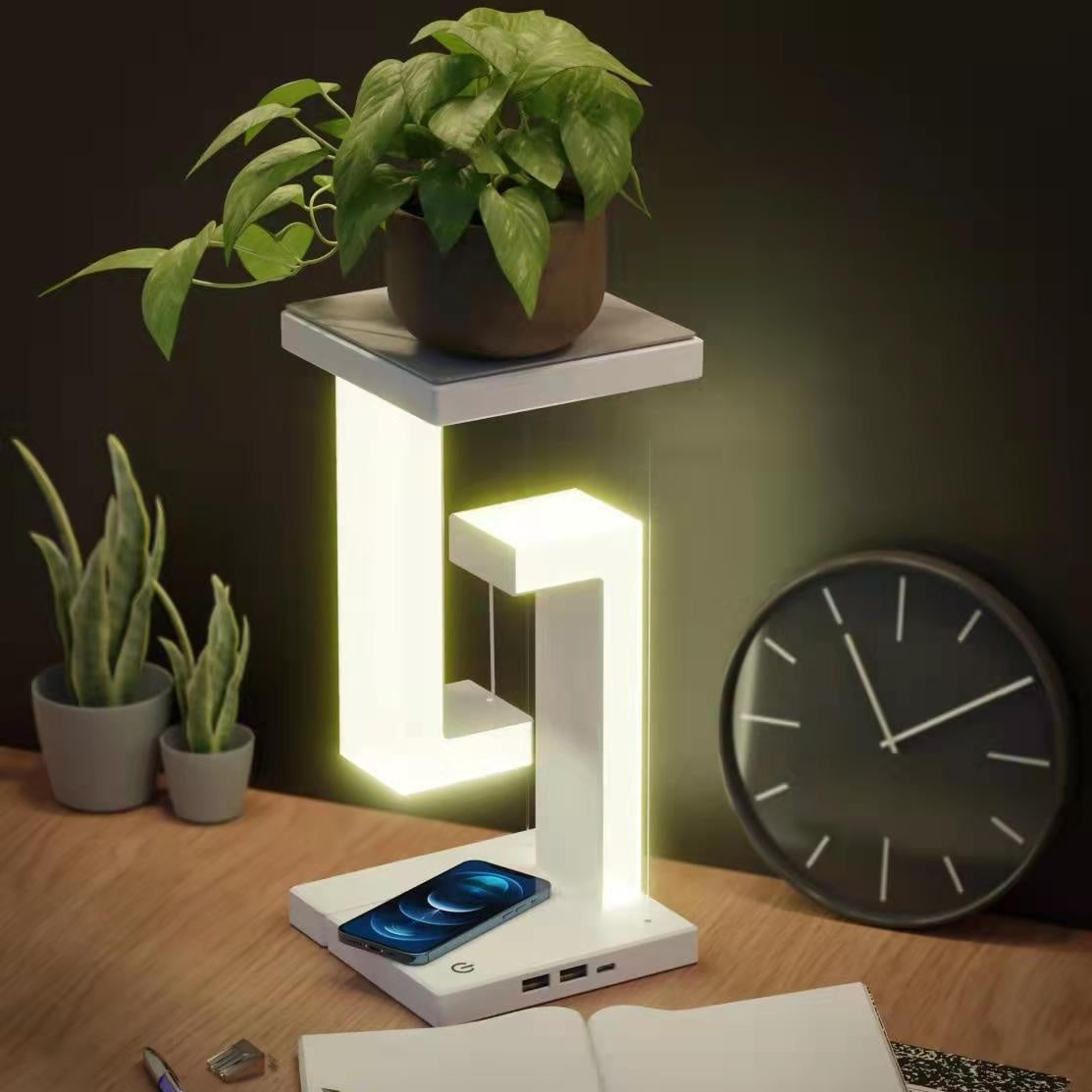 Floating Balance Table Lamp – Wireless Charging LED Desk Light - Brightside Desk Co.