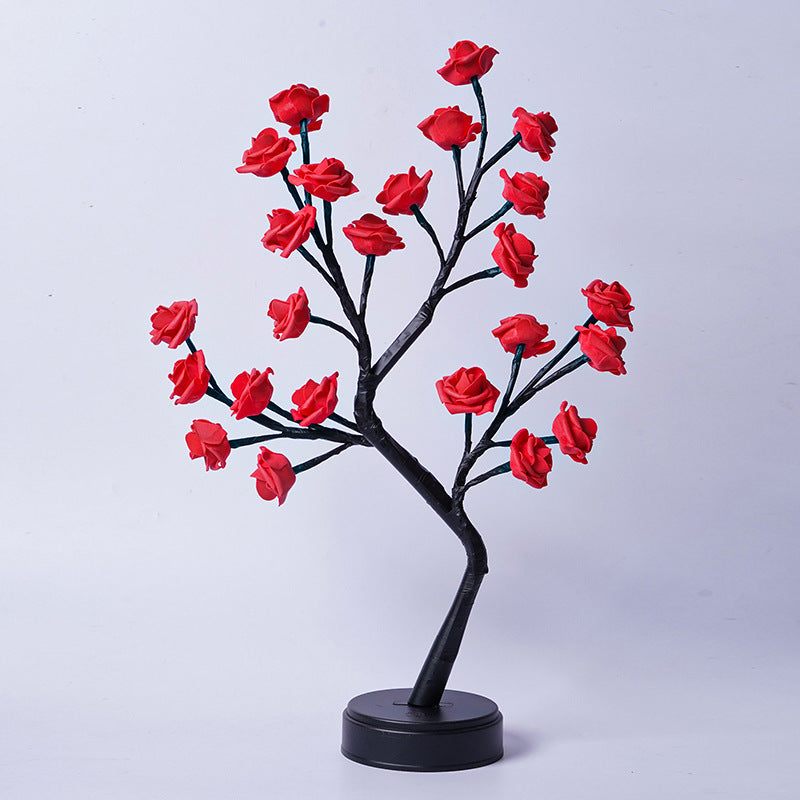 Rose Flower Tree Lamp – USB LED Fairy Light for Home & Gifts - Brightside Desk Co.
