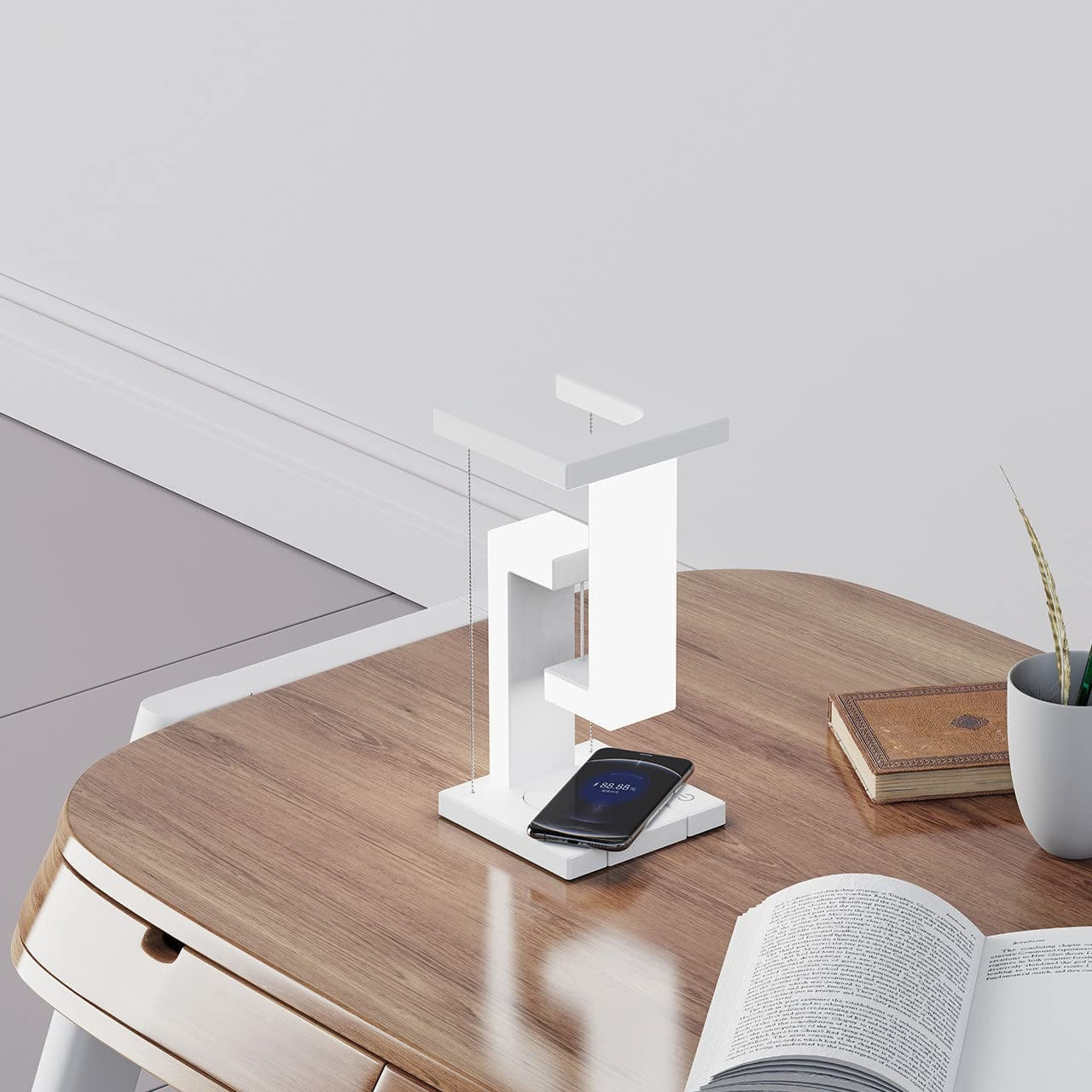 Floating Balance Table Lamp – Wireless Charging LED Desk Light - Brightside Desk Co.