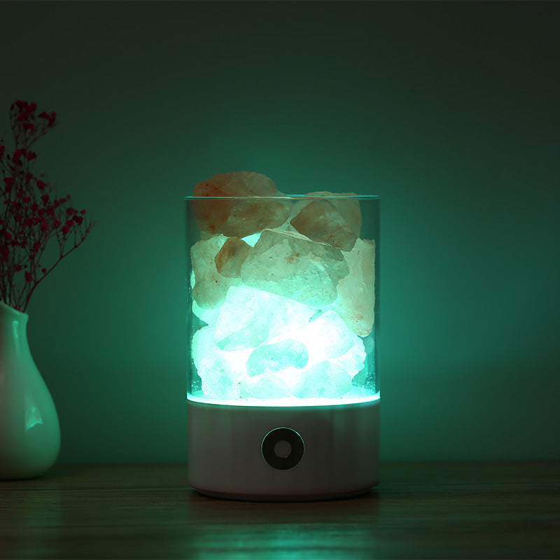 USB Crystal Salt Lamp – LED Ambient Light & Air Purifier - Brightside Desk Co.