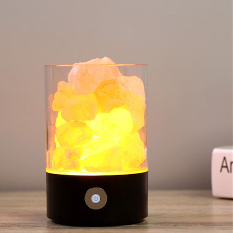 USB Crystal Salt Lamp – LED Ambient Light & Air Purifier - Brightside Desk Co.