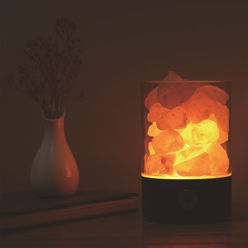 USB Crystal Salt Lamp – LED Ambient Light & Air Purifier - Brightside Desk Co.