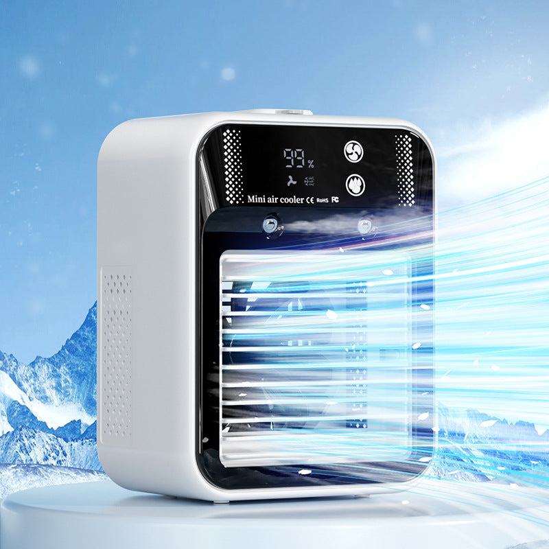 ❄️ Portable Mini Air Conditioner – USB Rechargeable Cooling Fan with Atomization Technology - Brightside Desk Co.