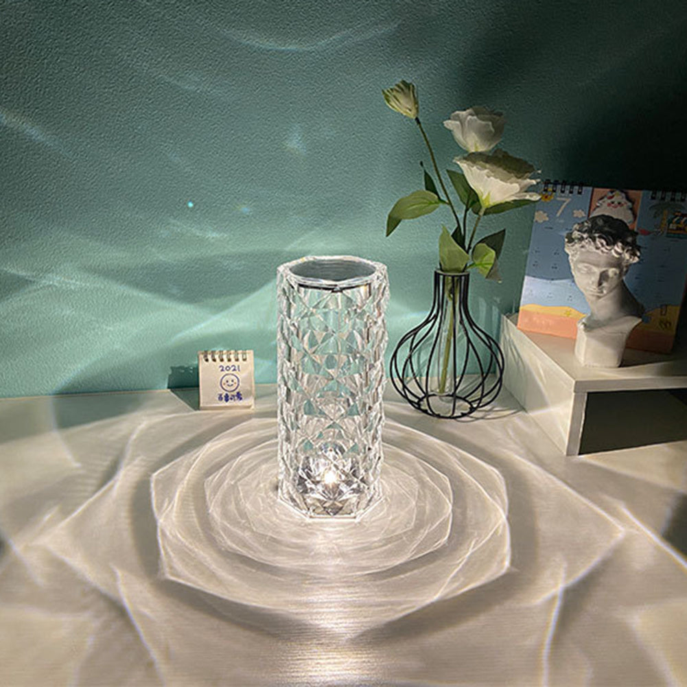 ✨ Crystal LED Table Lamp – Touch Control & 16 Color Ambient Lighting - Brightside Desk Co.