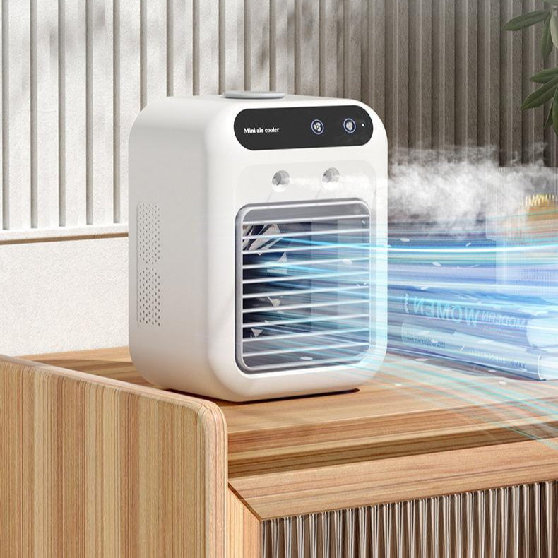 ❄️ Portable Mini Air Conditioner – USB Rechargeable Cooling Fan with Atomization Technology - Brightside Desk Co.