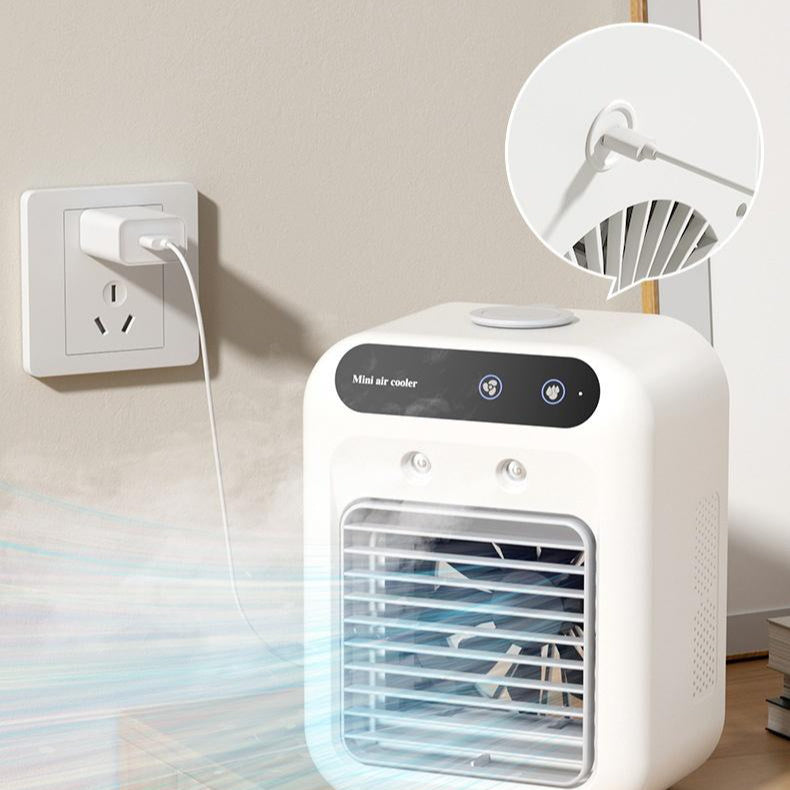 ❄️ Portable Mini Air Conditioner – USB Rechargeable Cooling Fan with Atomization Technology - Brightside Desk Co.