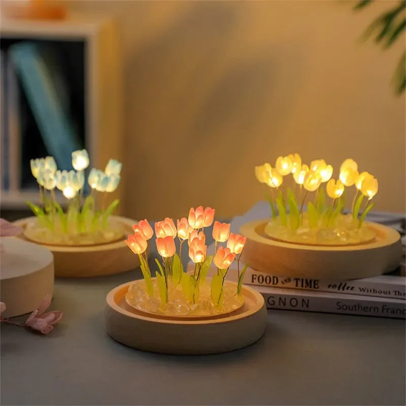 DIY Tulip Night Light - Handmade Glass Dome Bedside Lamp - Brightside Desk Co.