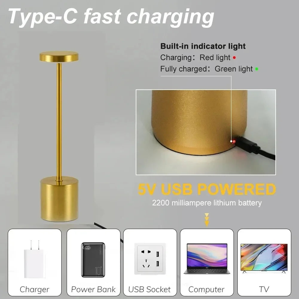 Rechargeable Touch LED Desk Lamp - Cordless & Portable - Brightside Desk Co.