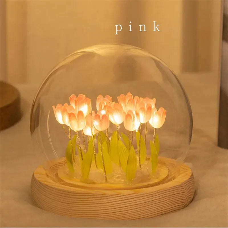 DIY Tulip Night Light - Handmade Glass Dome Bedside Lamp - Brightside Desk Co.