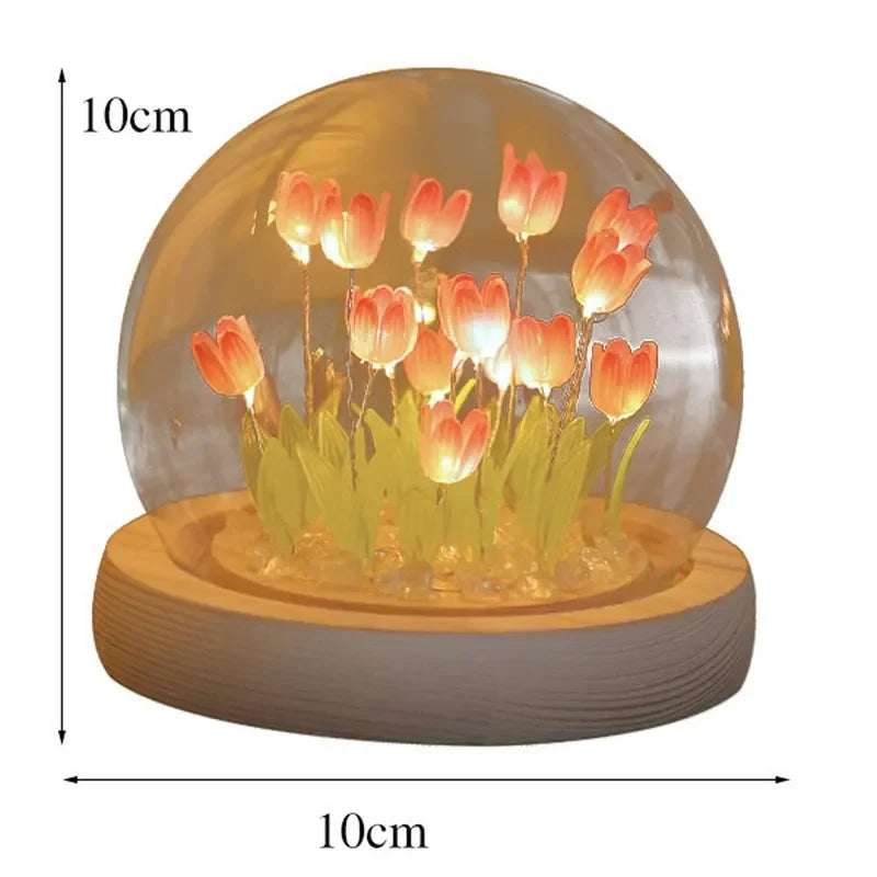 DIY Tulip Night Light - Handmade Glass Dome Bedside Lamp - Brightside Desk Co.