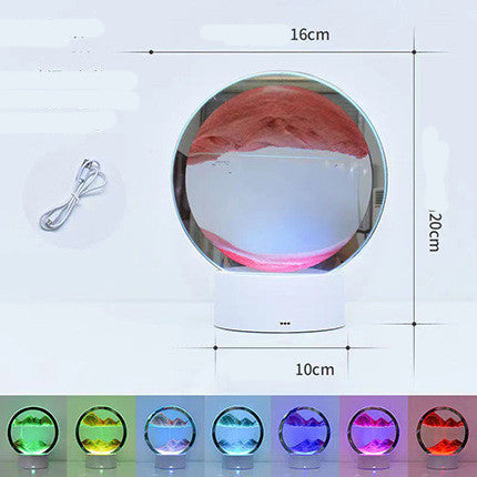 3D Quicksand Table Lamp – Touch Control USB Bedside Light - Brightside Desk Co.