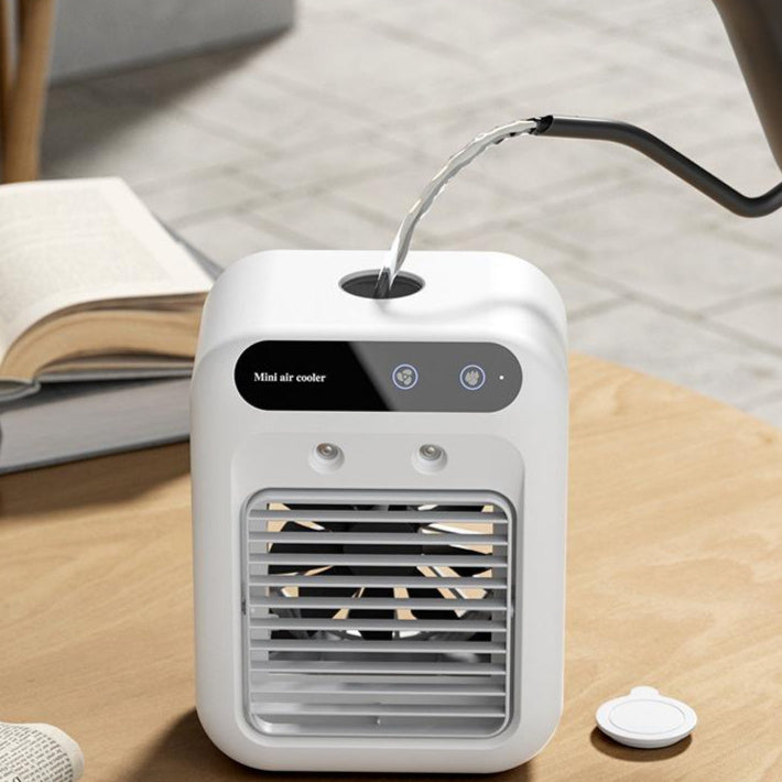 ❄️ Portable Mini Air Conditioner – USB Rechargeable Cooling Fan with Atomization Technology - Brightside Desk Co.