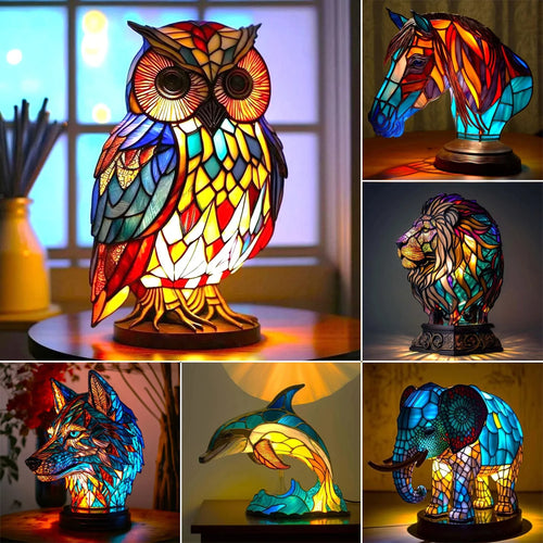 3D Animal Series Decorative Lamp – Handcrafted Resin Night Light (USB) - Brightside Desk Co.