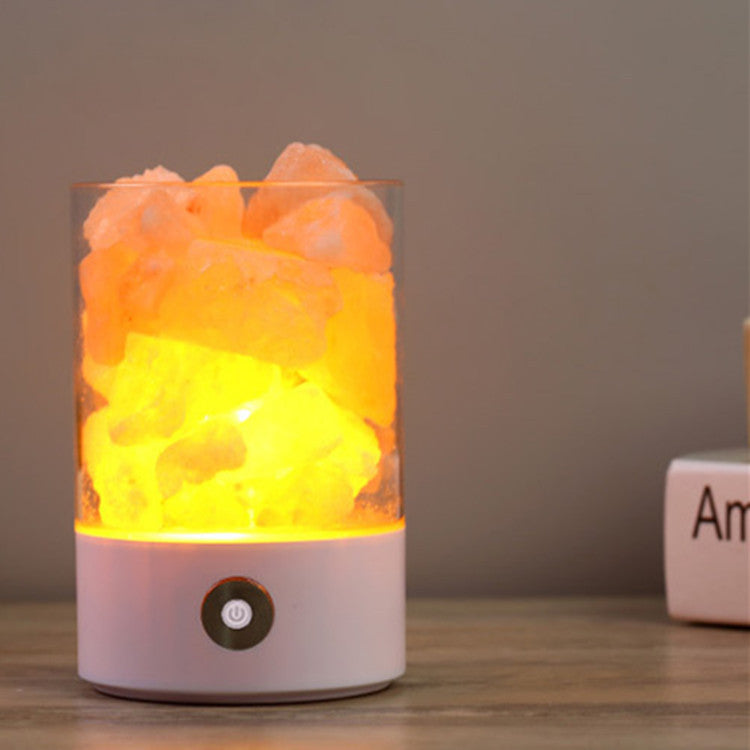 USB Crystal Salt Lamp – LED Ambient Light & Air Purifier - Brightside Desk Co.