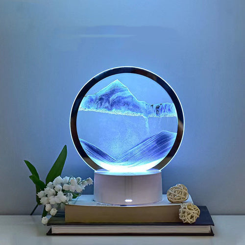 3D Quicksand Table Lamp – Touch Control USB Bedside Light - Brightside Desk Co.