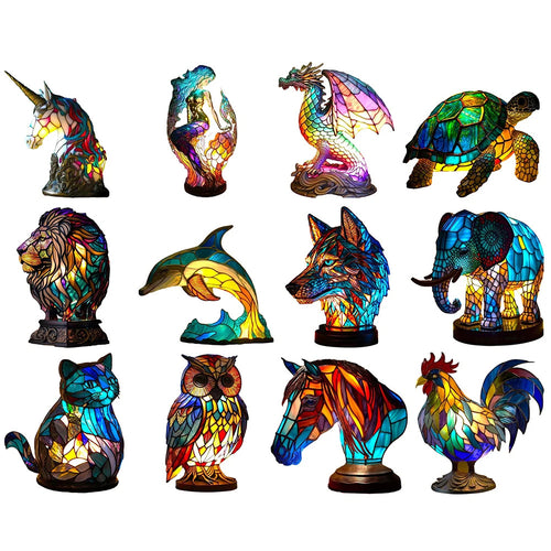 3D Animal Series Decorative Lamp – Handcrafted Resin Night Light (USB) - Brightside Desk Co.